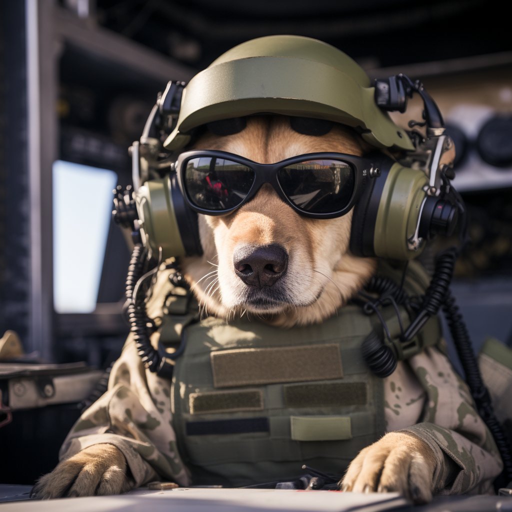 Dedicated Signal Corps Officer Husky Dog Art Prints