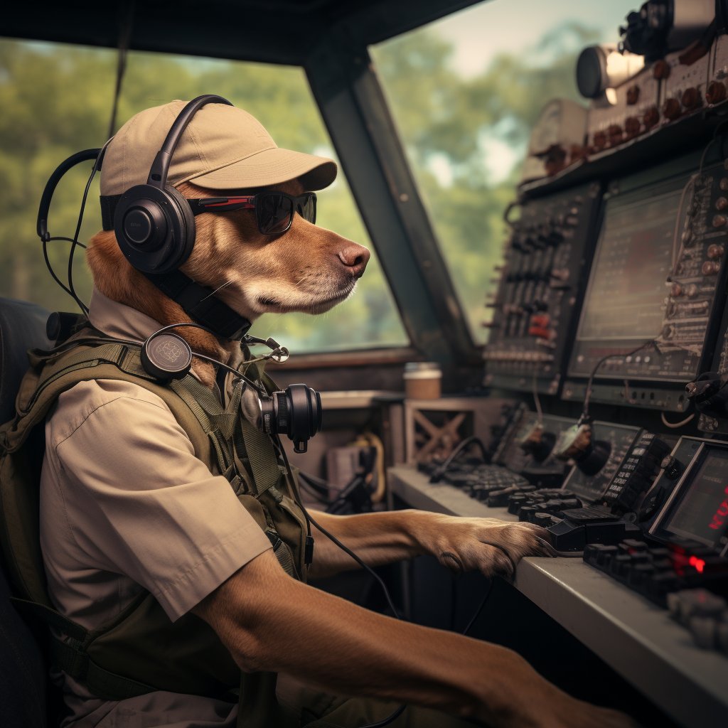 Dog Artwork Canvas Prints Skilled Signal Corps Officer