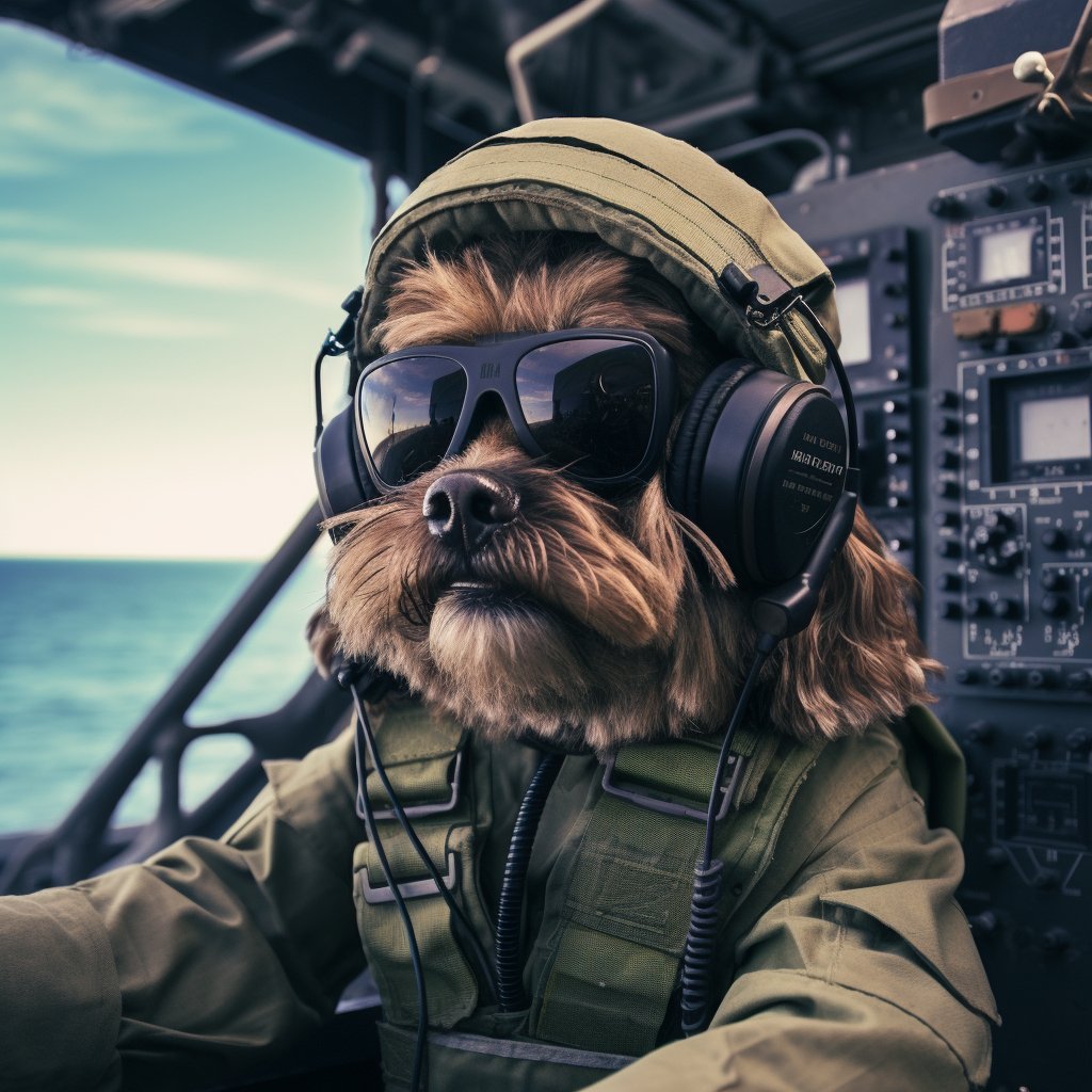 Resourceful Signal Corps Officer Custom Dog Artwork Prints