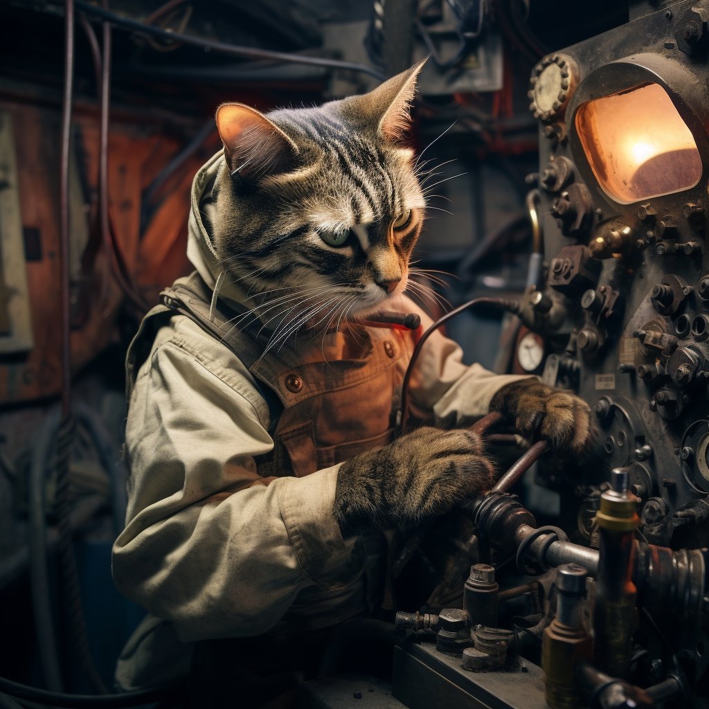 Military Medic Fantasy Art Photograph Cat
