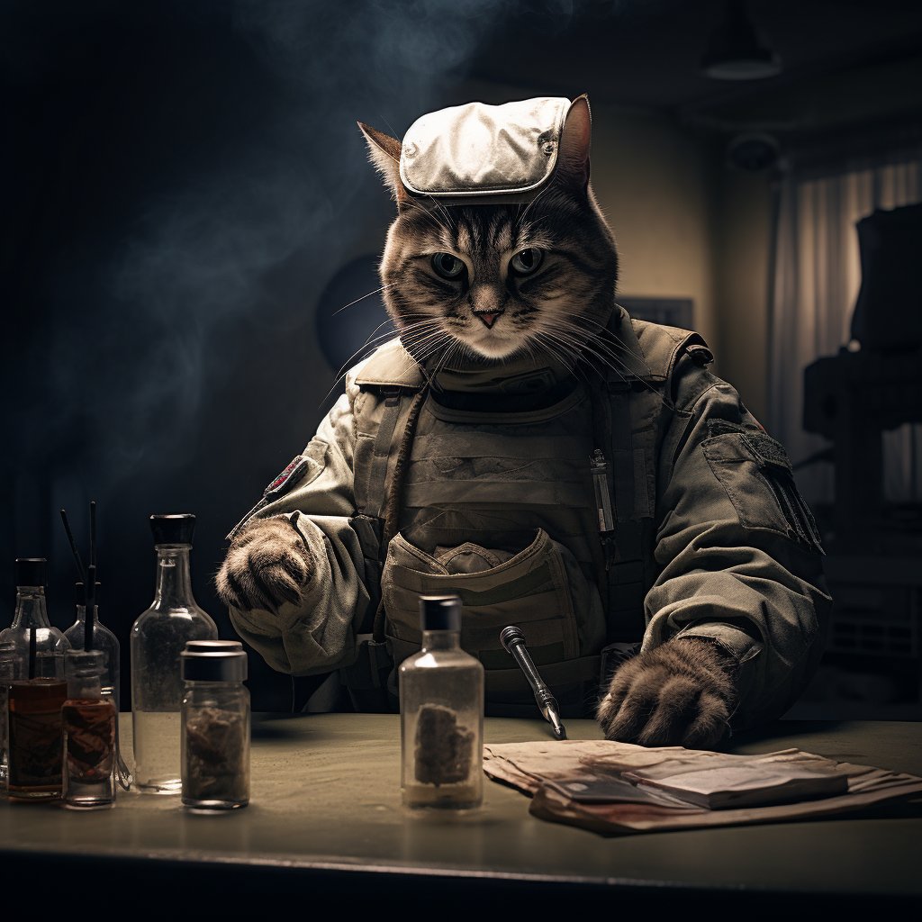Medical Service Member Unique Cat Art Photograph