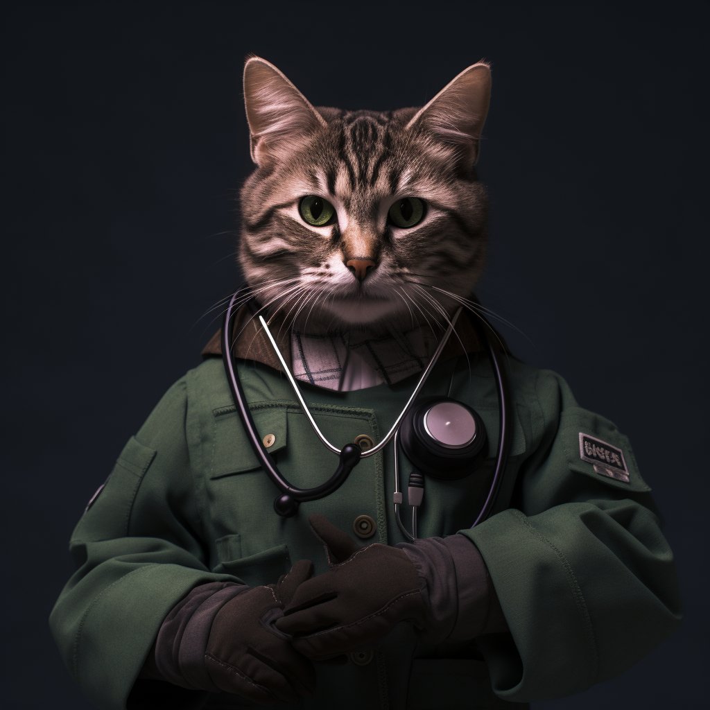 Military Medical Specialist Cute Cat Art Prints