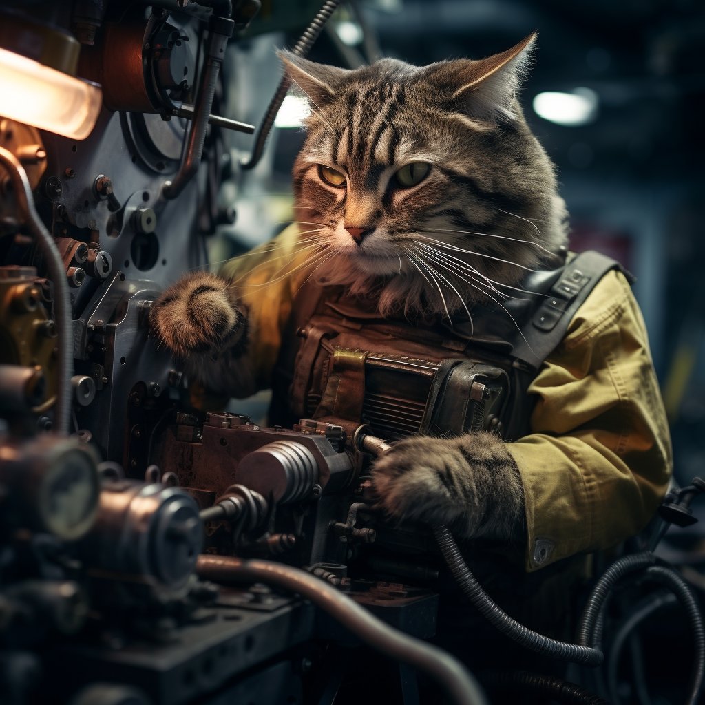 Selfless Engineer Soldier Cool Cat Art Prints