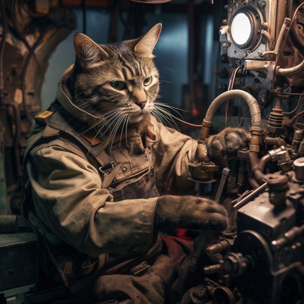 Trustworthy Engineer Soldier Custom Cat Art Prints