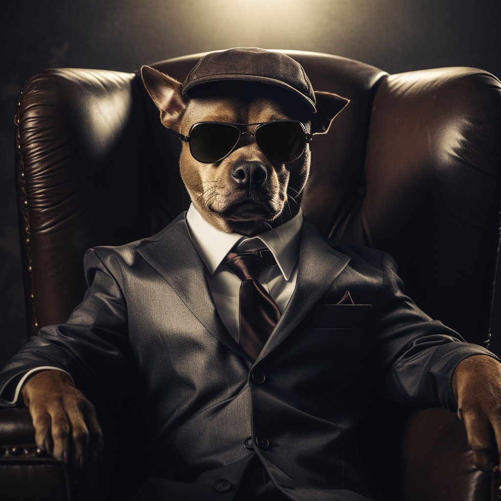 Feared Mafia Boss Custom Dog Art Prints Canvas