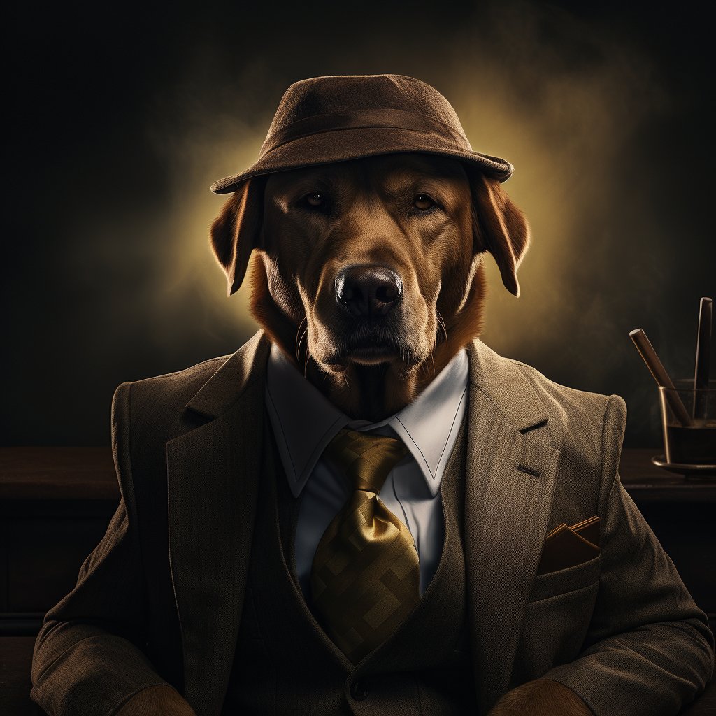 Calculating Mafia Boss Boxer Dog Artwork Prints