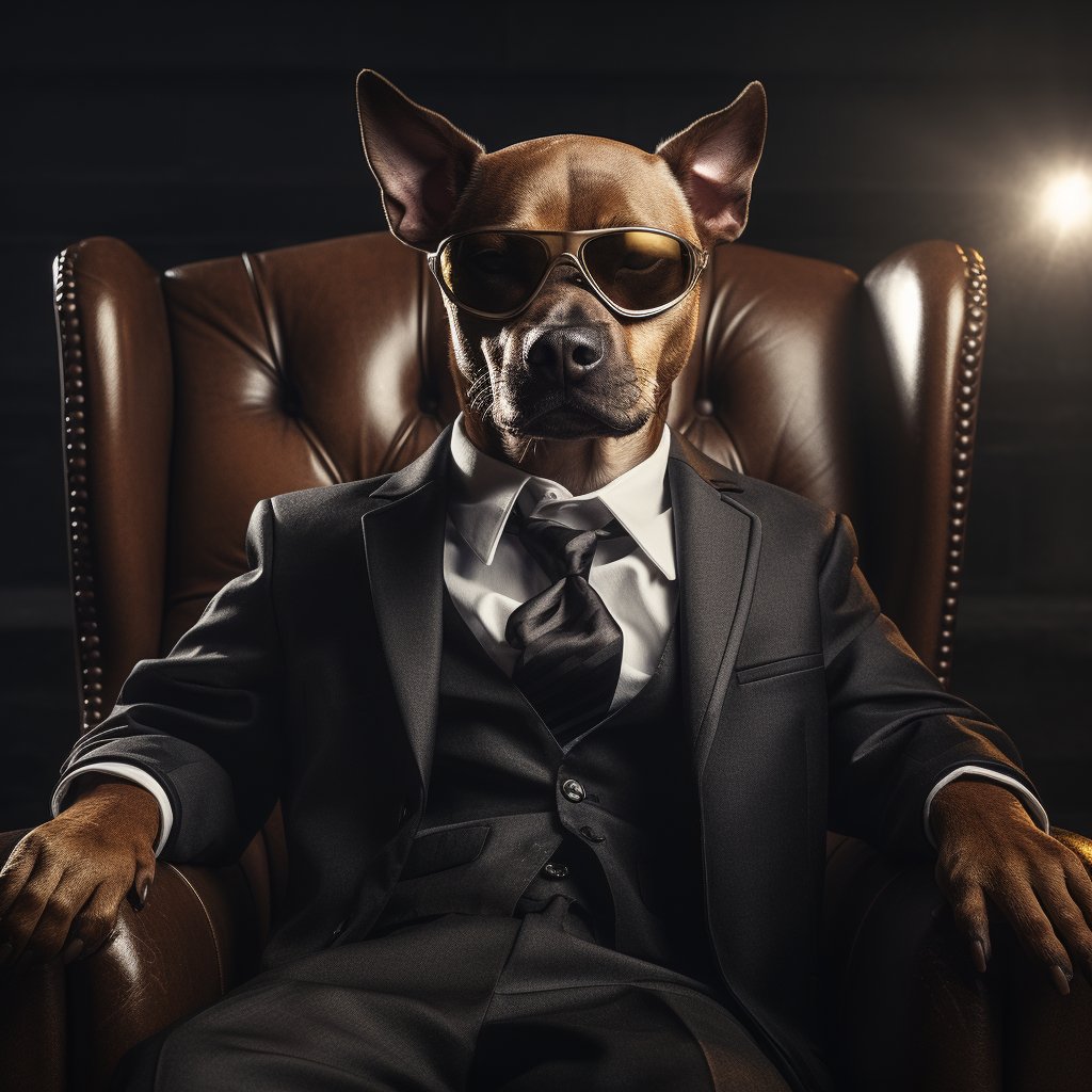 Mysterious Mafia Boss Custom Dog Pop Art Prints