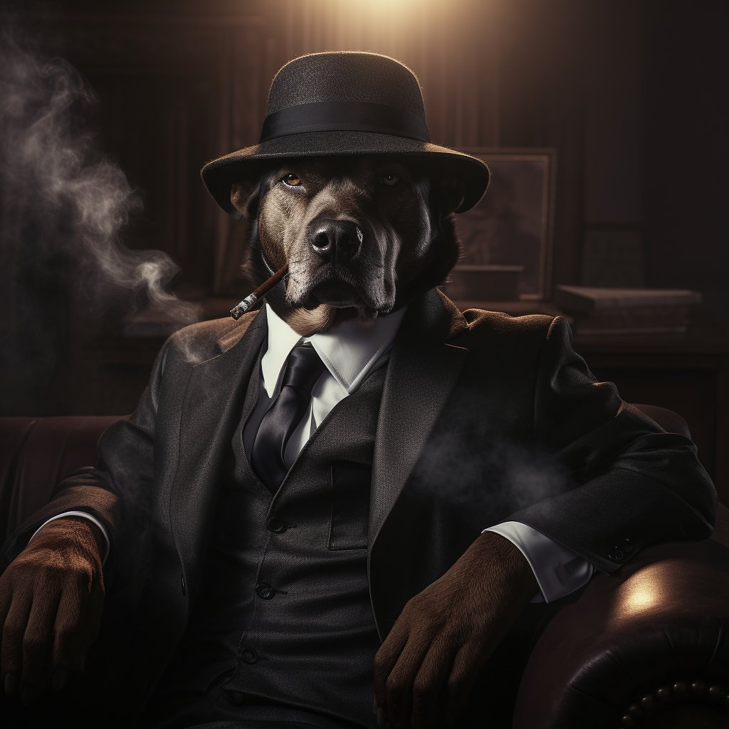 Infamous Mafia Boss Dog Canvas Art Prints Custom