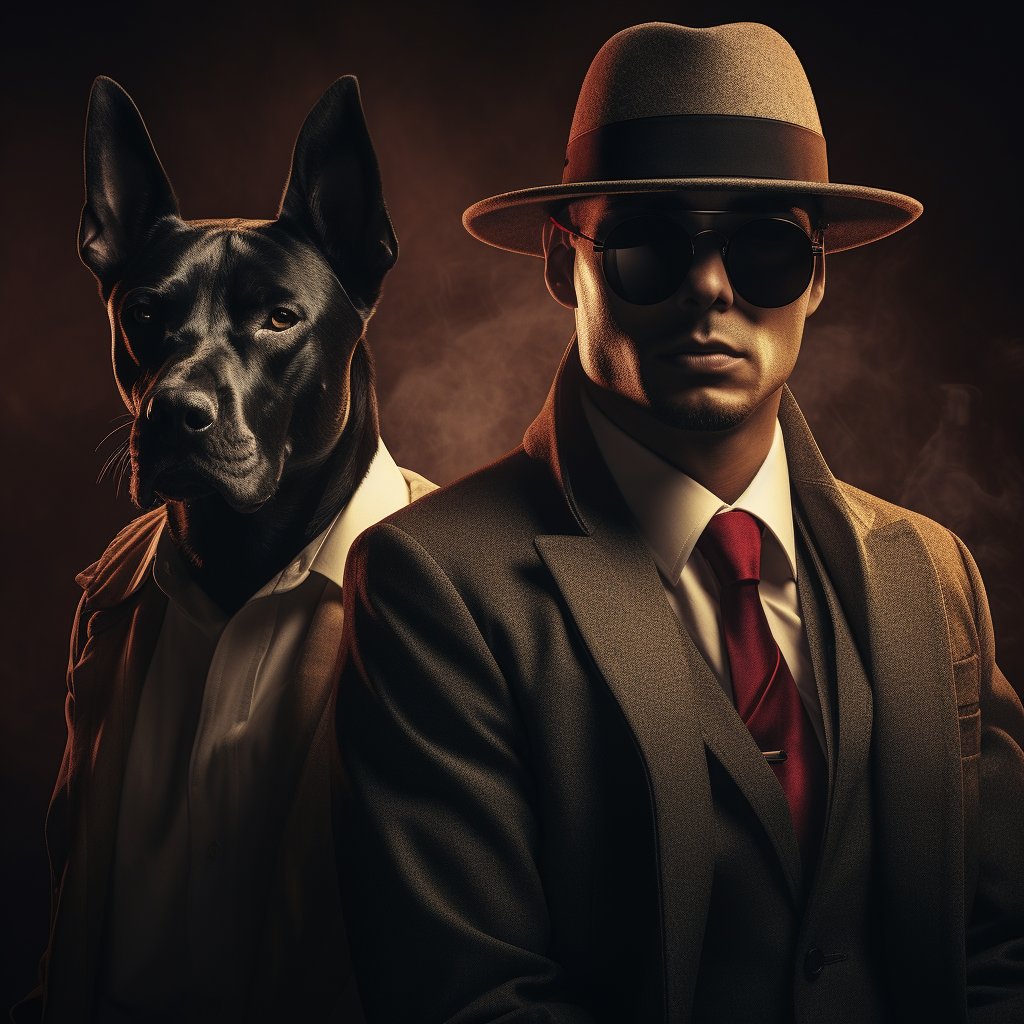 Sinister Mafia Boss Artistic Pet Portraits Photo
