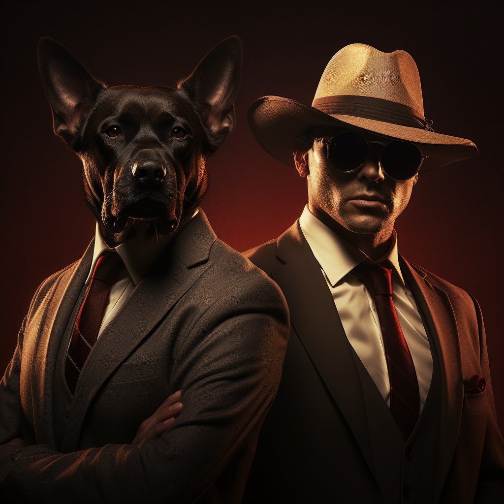 Commanding Mafia Boss Personalized Pet Art Photo