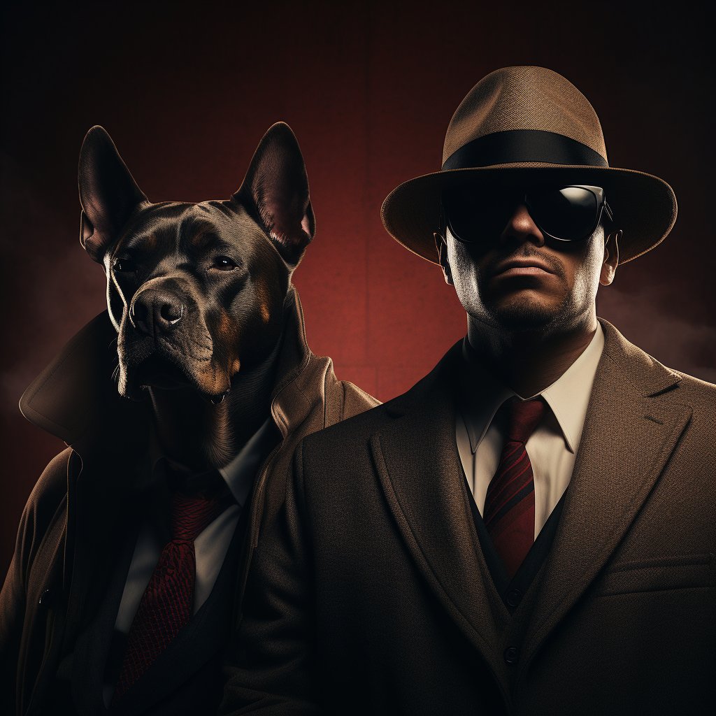 Mysterious Mafia Boss Digital Pet Art Photo