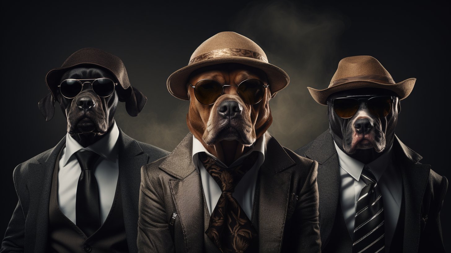 Charismatic Mafia Boss Pet Portrait Art Picture