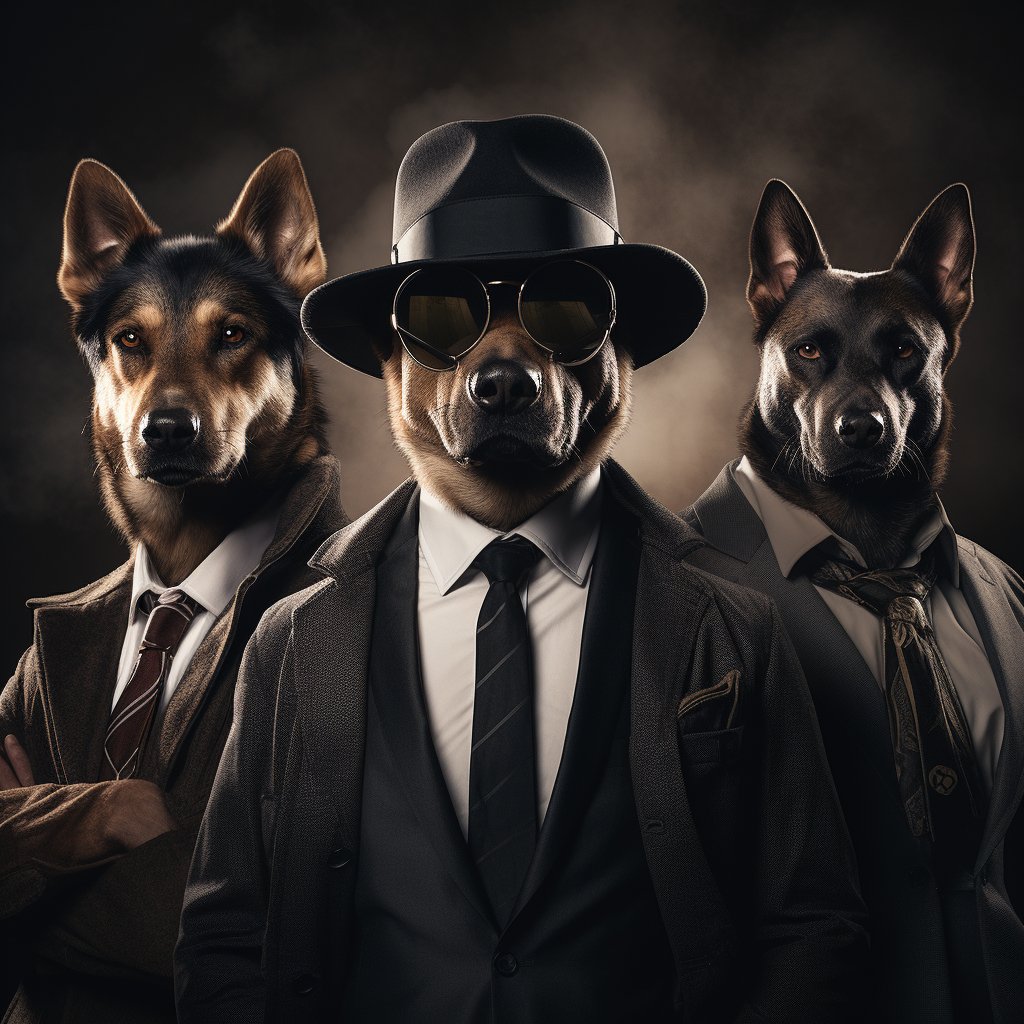 Commanding Mafia Boss Custom Pet Art Picture