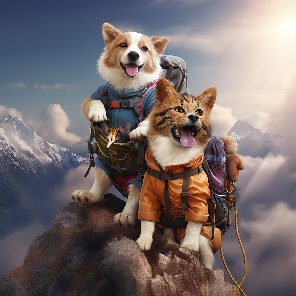 Agile Mountain Climber Custom Pet Canvas Art Portrait