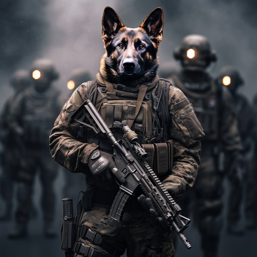 Special Ops Warrior Custom Pet Portrait Canvas Prints