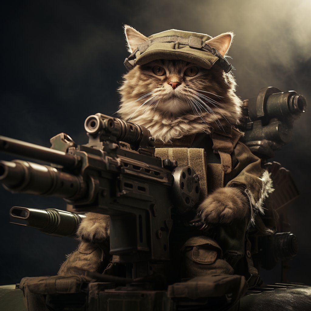 Tactical Machine Gun Operator Pet Memorial Canvas Image Prints