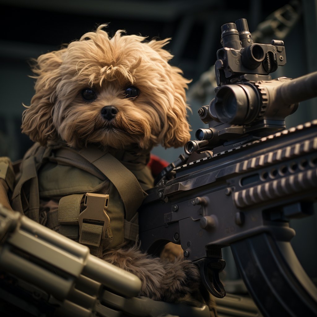 Meticulous Machine Gun Operator Personalised Pet Canvas Image