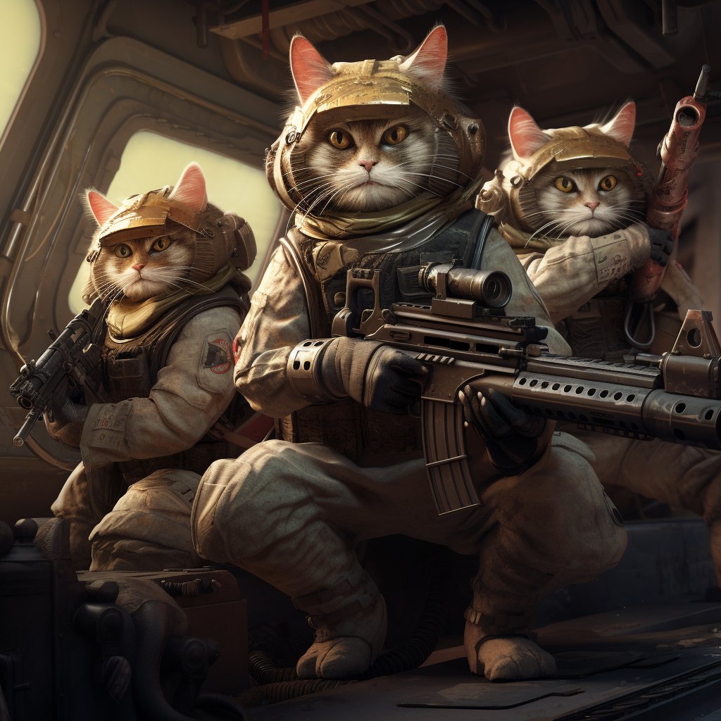 Tactical Machine Gunner Canvas Prints Pets Image