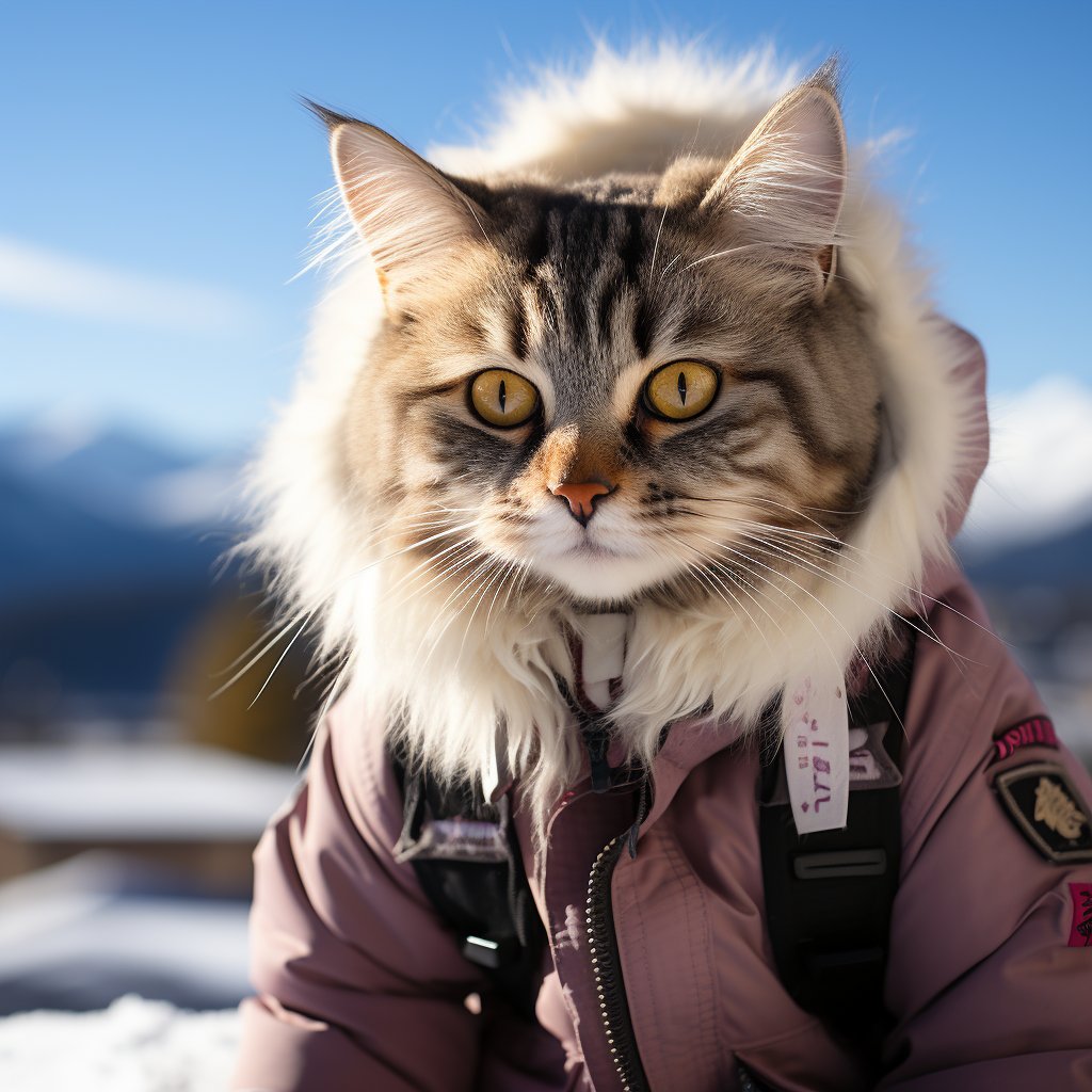 Mountain Slope Skier Pet Photo Canvas Art Image