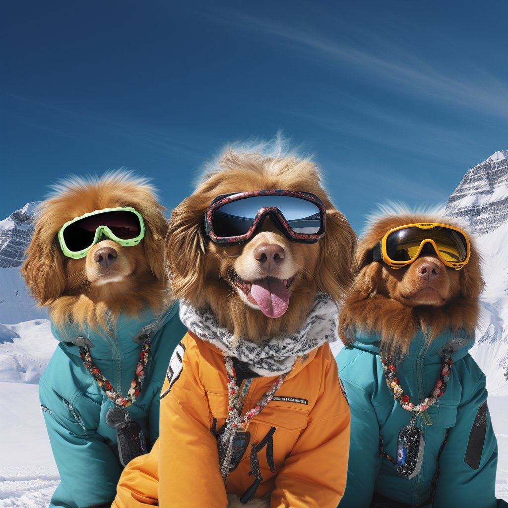 Unconventional Snow Explorer Pet Pop Art Canvas Image
