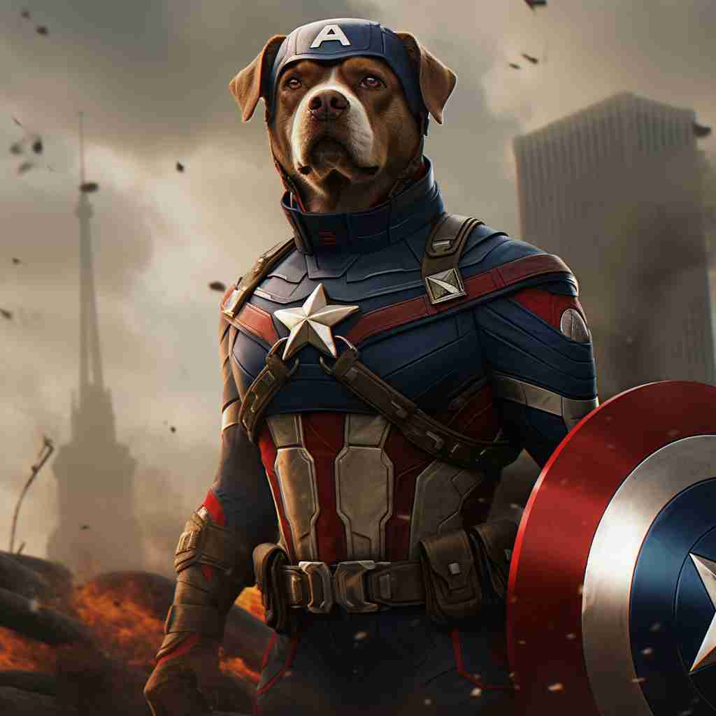 Courageous Captain America Pet Canvas Pictures
