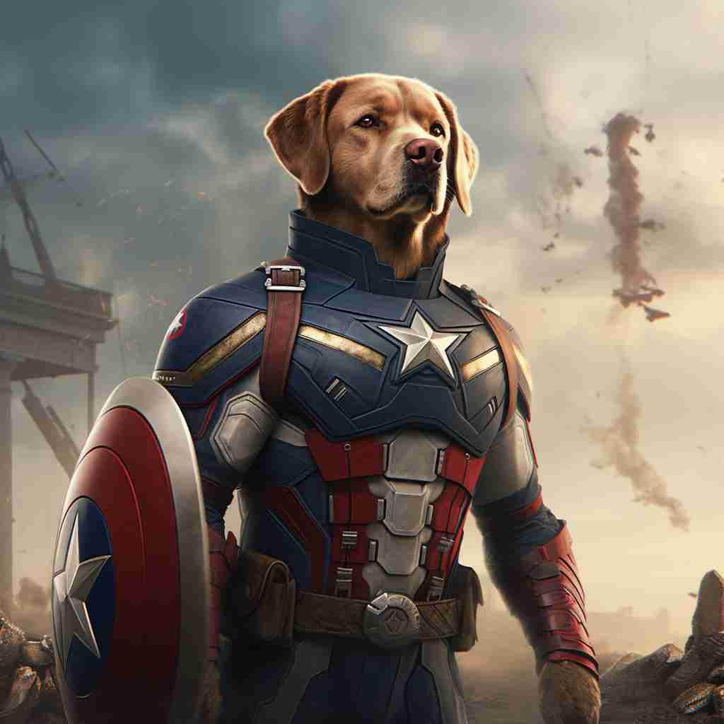 Tenacious Captain America Pet Picture To Canvas