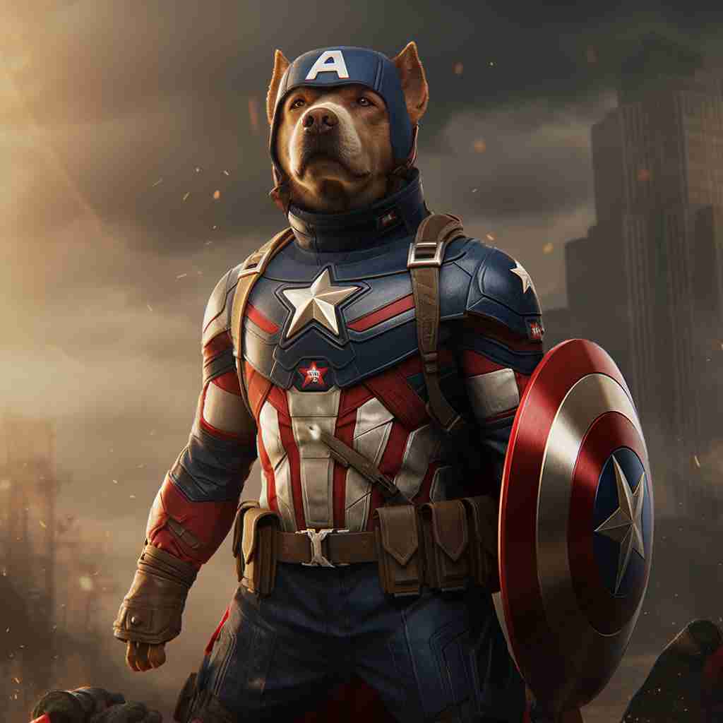 Inspirational Captain America Pets Picture On Canvas