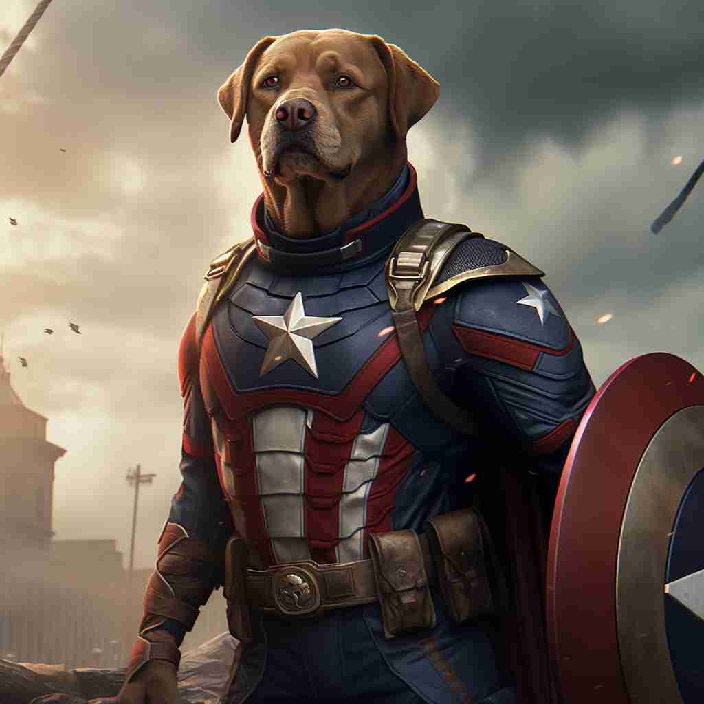 Captain America'S Dazzling Presence Have Your Pets Portrait Painted From A Picture