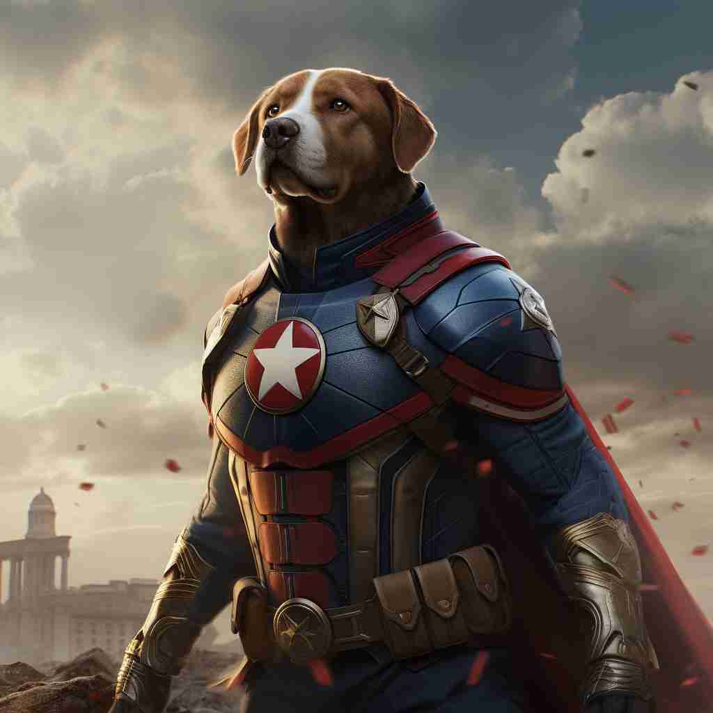 Steadfast Captain America Have Your Pet'S Portrait Painted From A Picture