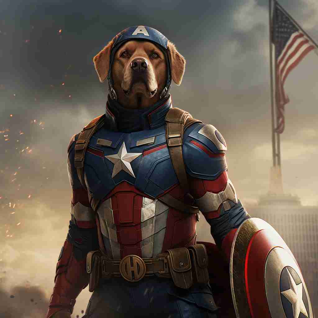 Dynamic Captain America Pet Portraits Pictures