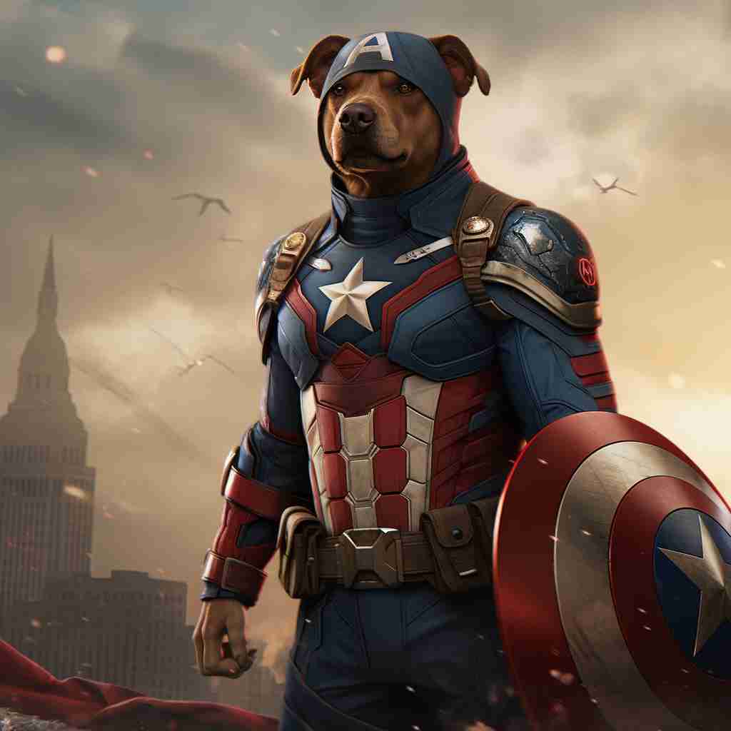 Captain America'S Enduring Legacy Pet Painting Portrait