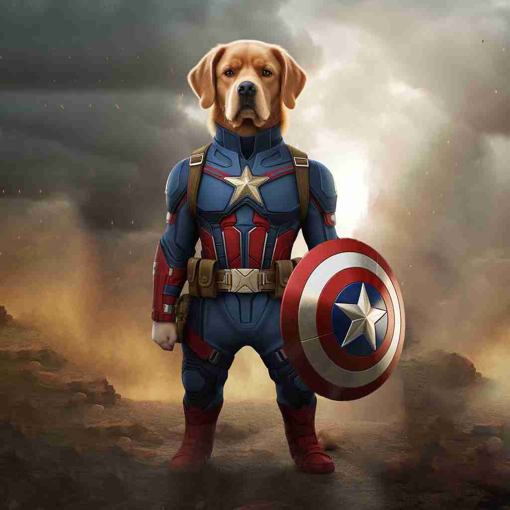 Unconquerable Captain America Painting Pet Portraits