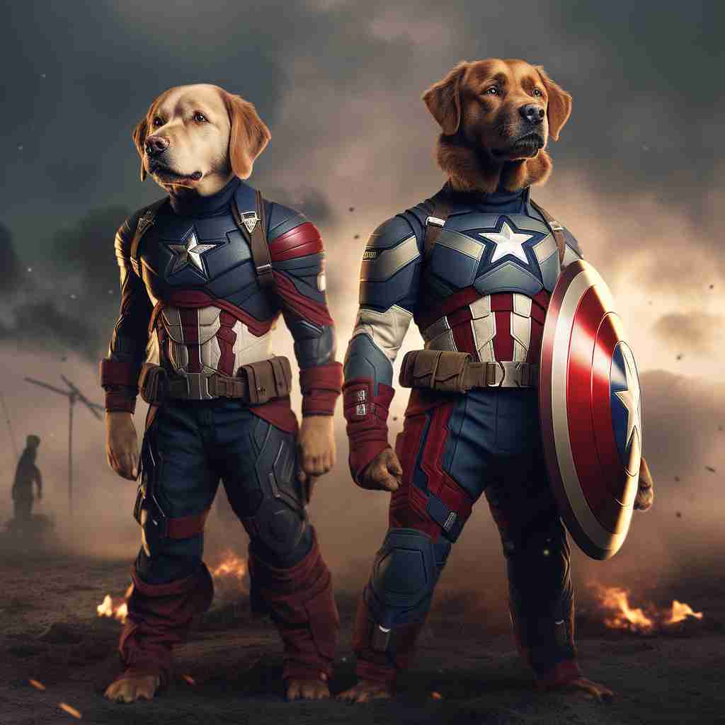 Courageous Captain America Pet Canvas Pictures
