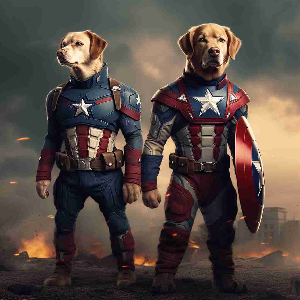 Captain America'S Superhuman Prowess Pet Pictures Canvas