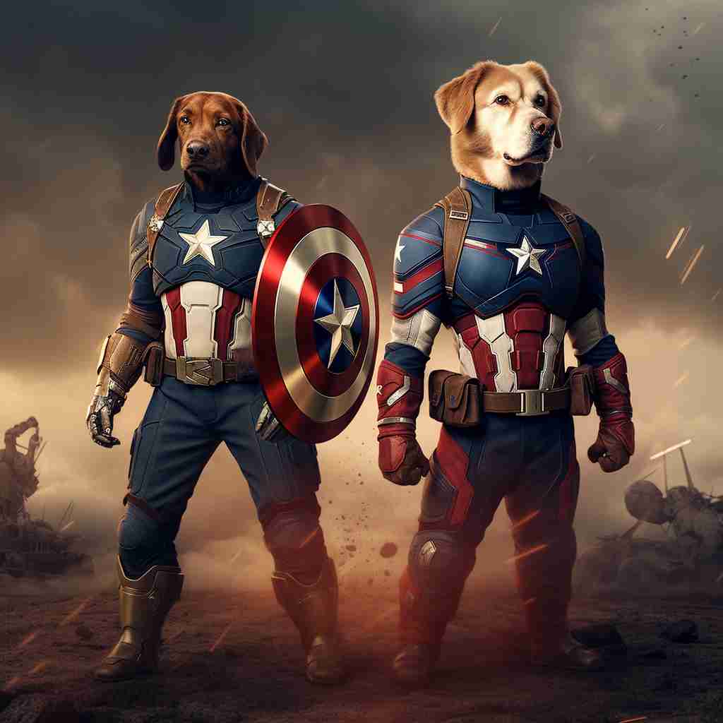 Inspirational Captain America Pets Picture On Canvas
