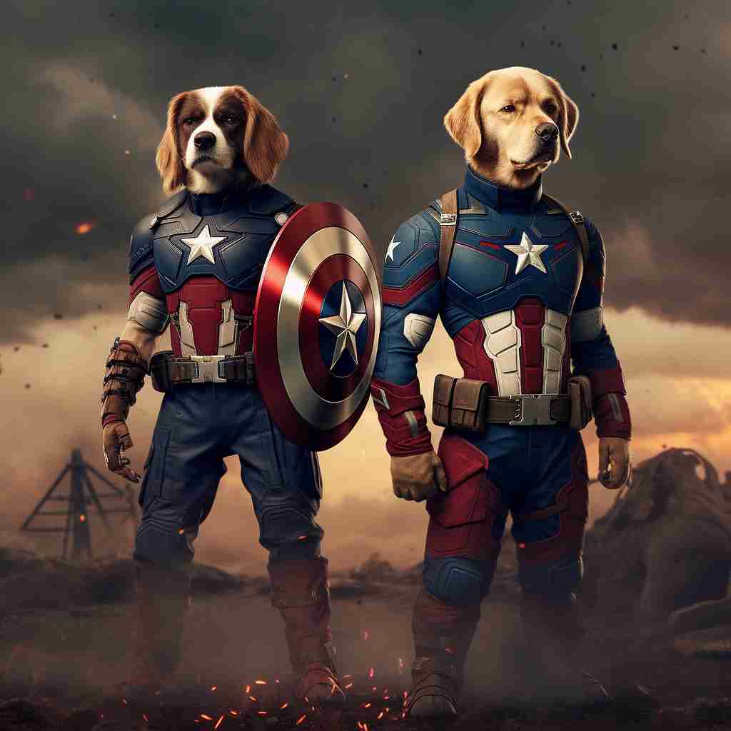 Captain America'S Exemplary Heroism Pet Portraits From Picture