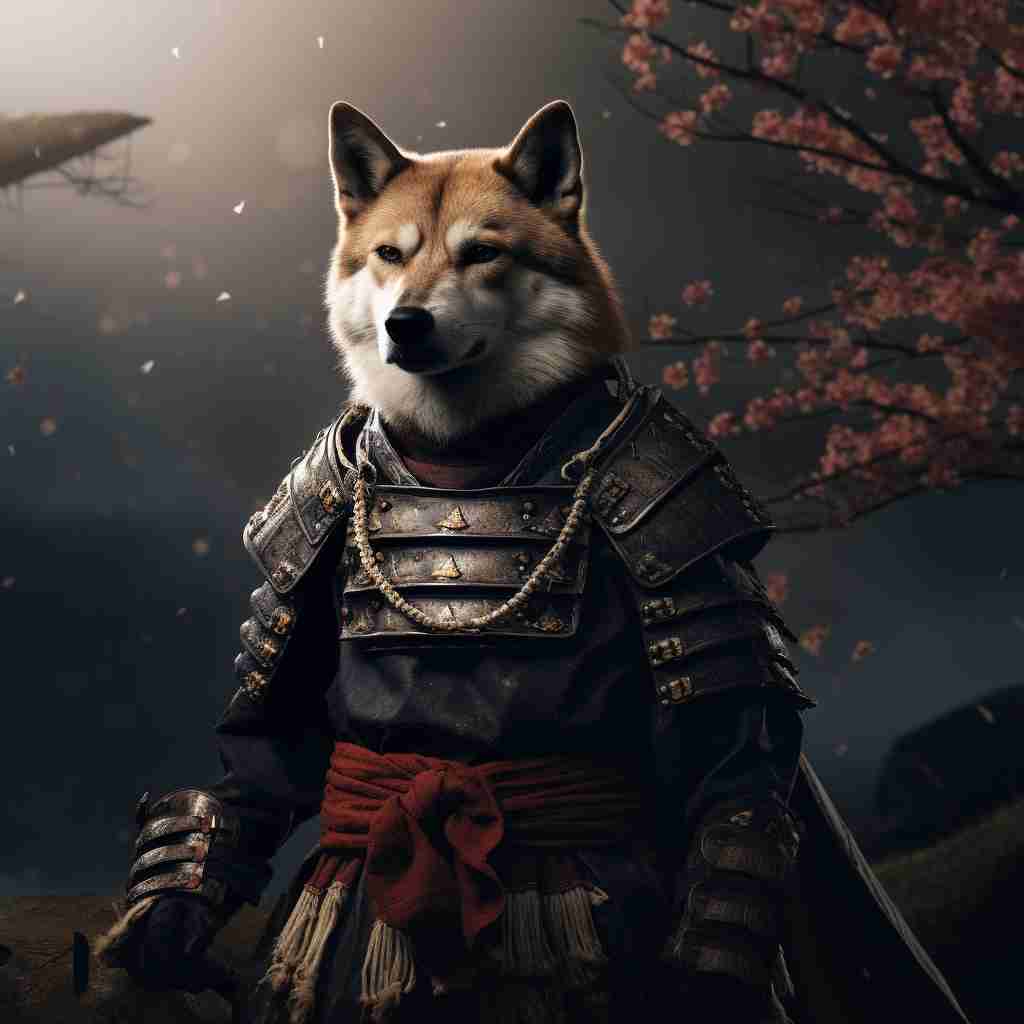 Pinnacle Samurai Funny Pet Portraits Picture On Canvas