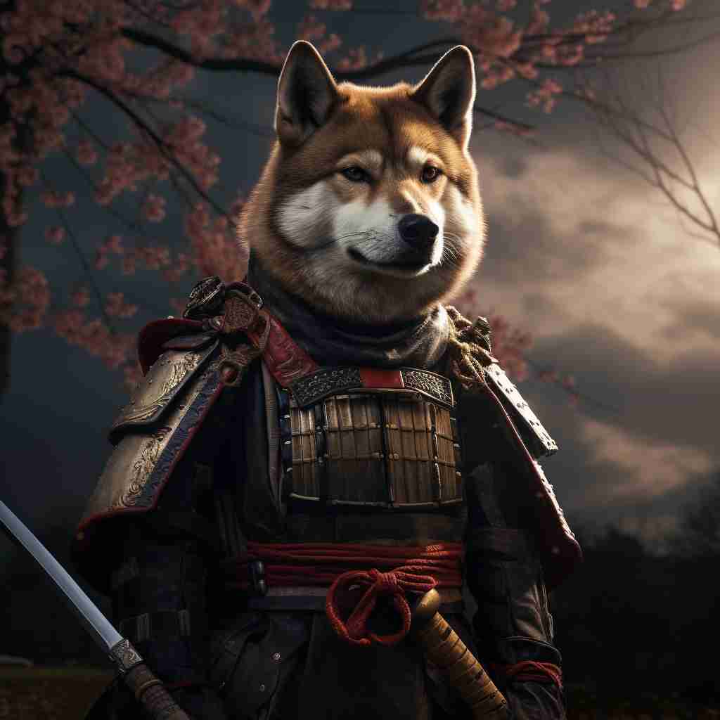 Steadfast Samurai Pet Digital Portrait Painting