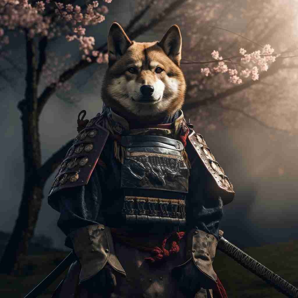 Samurai'S Unshakable Loyalty Custom Pet Digital Painting