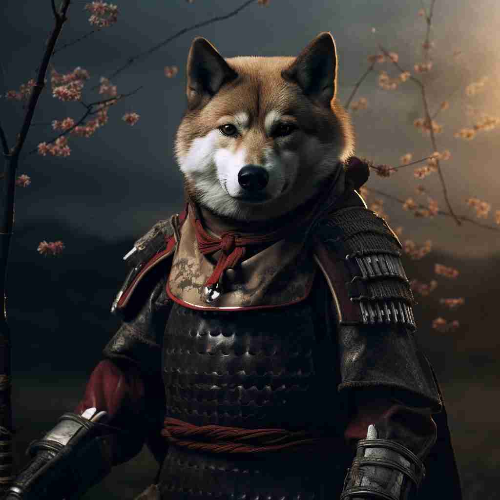 Stalwart Samurai Pet Portrait Painting From Photo