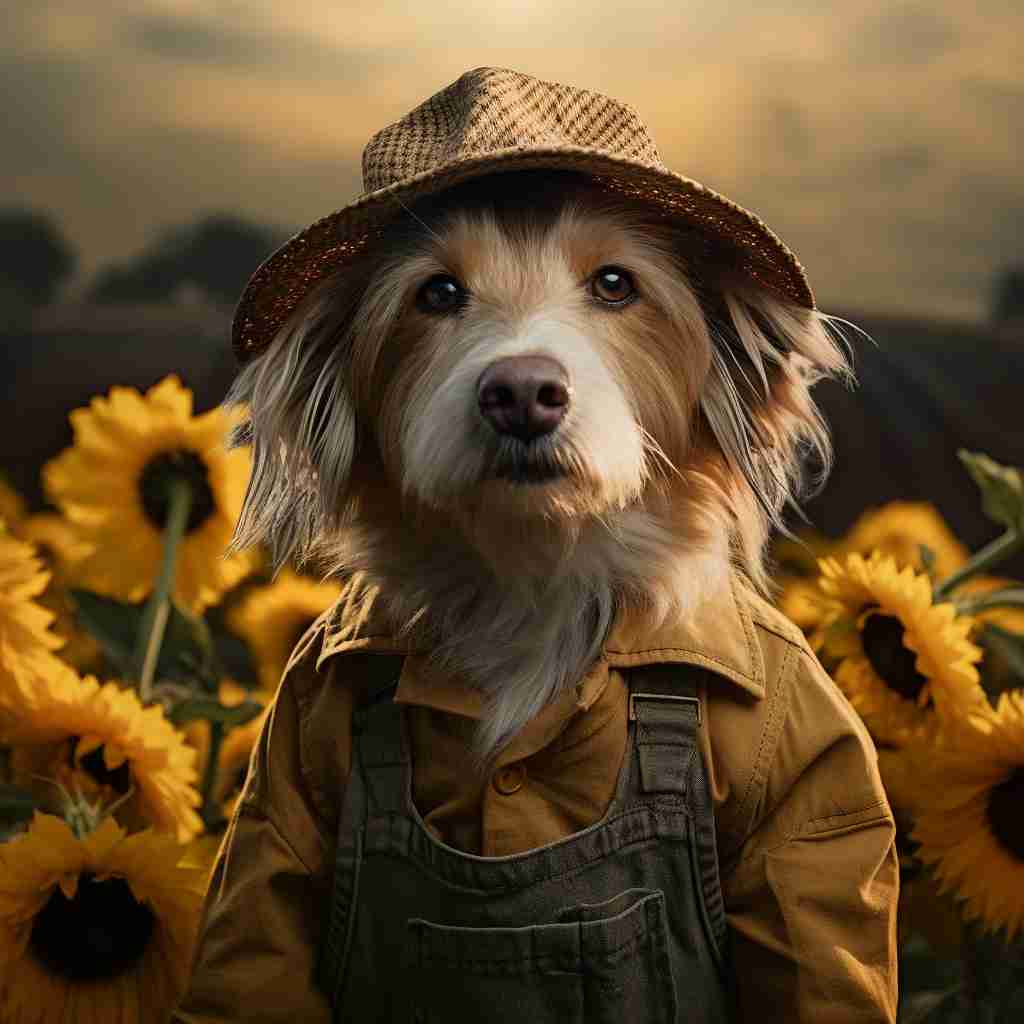 A Farmer Pets In Digital Paintings