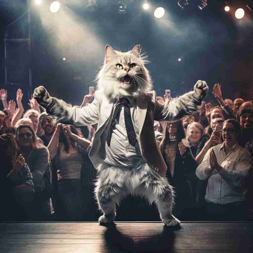 Enchanting Dancer Funny Cat Art Images