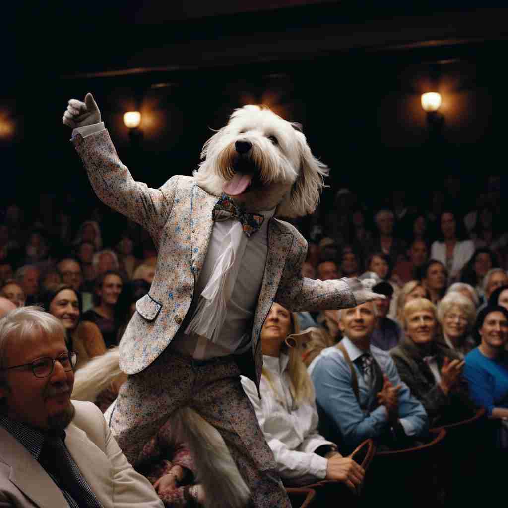 Joyful Hora Dancer Dog Portrait Canvas Picture