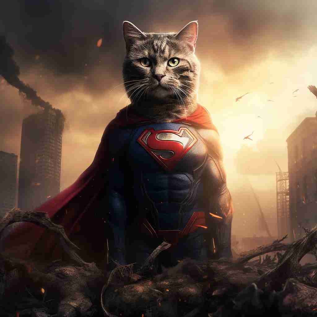 Fearless Superman Cat Png Art Image