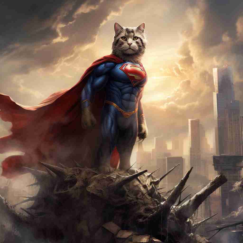 Virtuous Superman Cute Cat Art Images Hd Wallpapers