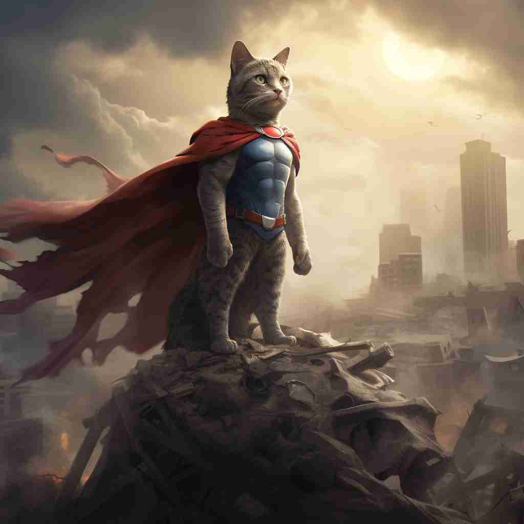 Tenacious Superman Cat Dog Canvas Images