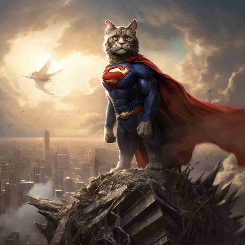 Unmatched Superman Digital Oil Painting Of Your Pet