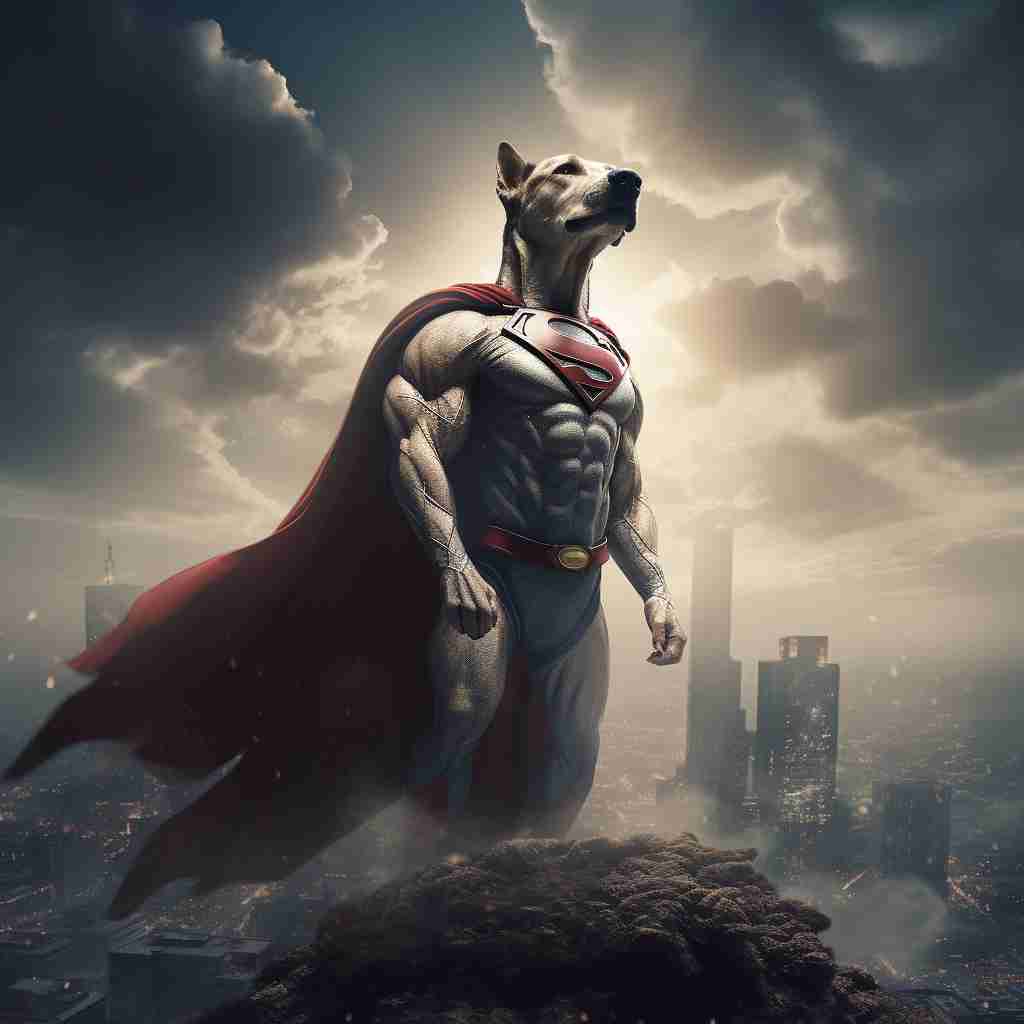 Courageous Superhero Paint My Dog On Canvas Picture