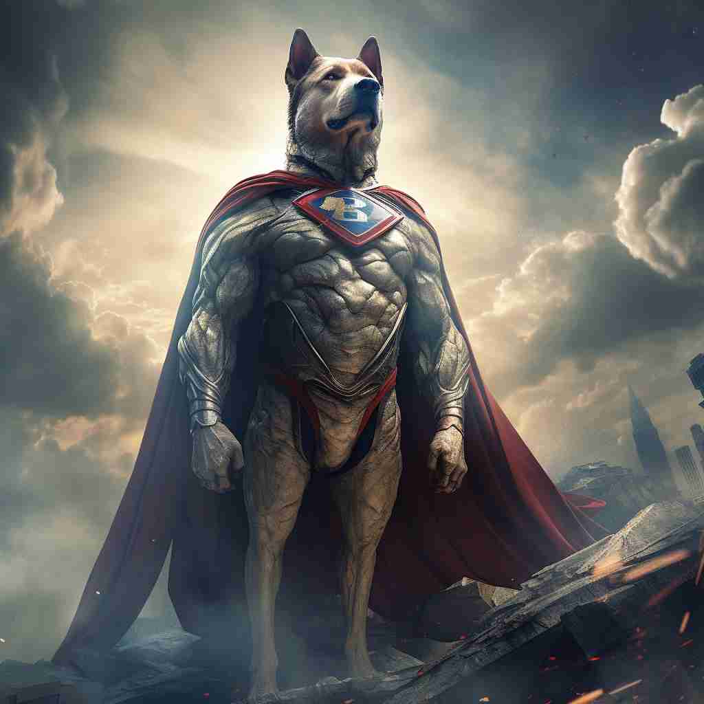 Virtuous Superhero Personalized Dog Canvas Picture
