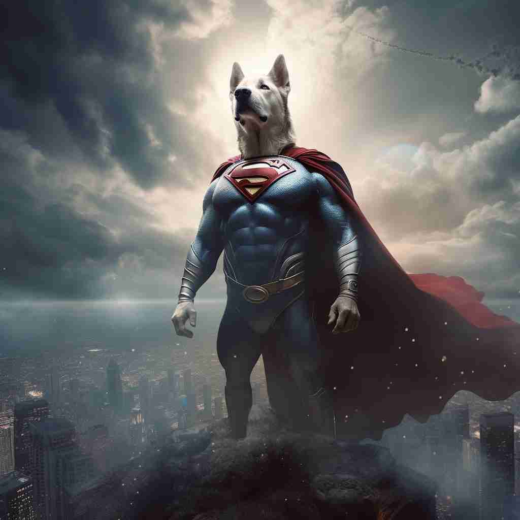 Majestic Superhero Custom Dog Canvas Photo